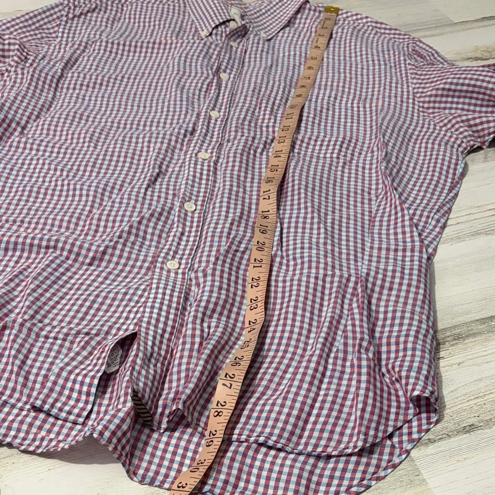 Billy Reid Red and Blue Checkered Casual Shirt